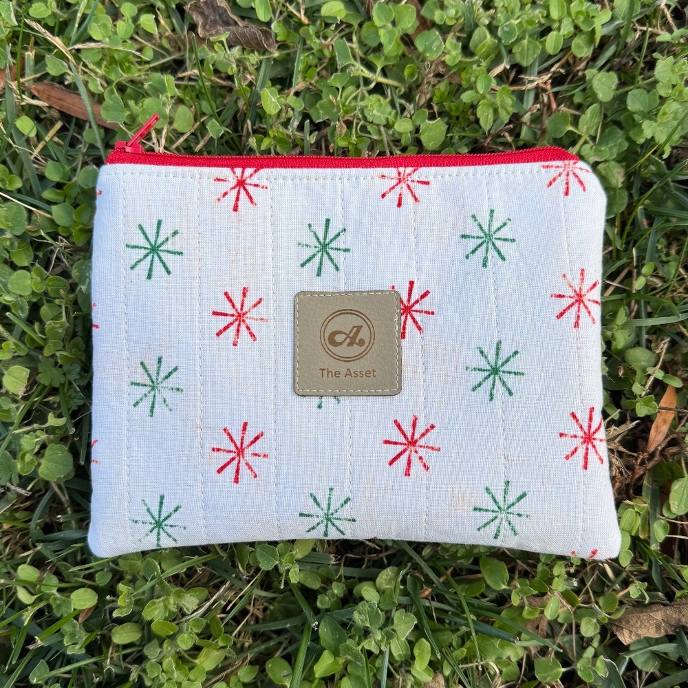 Handmade Red Quilted Zippered Pouch